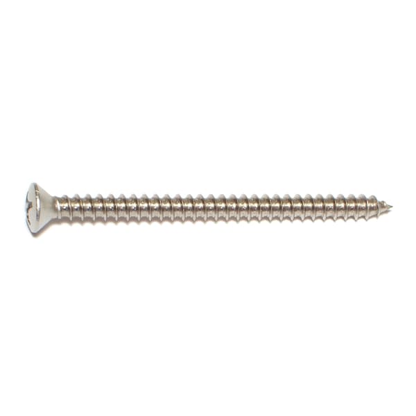 Midwest Fastener Sheet Metal Screw, #12 x 3 in, 18-8 Stainless Steel Oval Head Phillips Drive, 50 PK 53604 - main